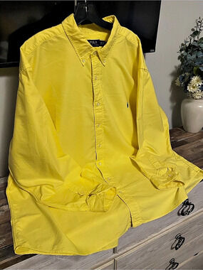 Polo Ralph Lauren Classic-Fit Cotton Oxford Shirt Yellow Big & Tall 3XB